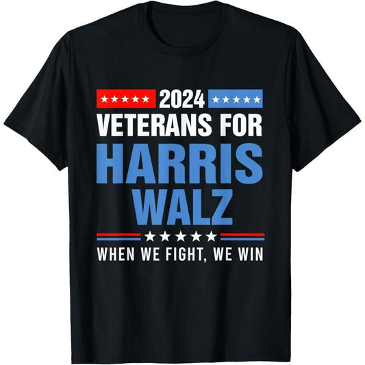 Veterans For Harris Walz 2024 Presidential Campaign T-Shirt made in usa