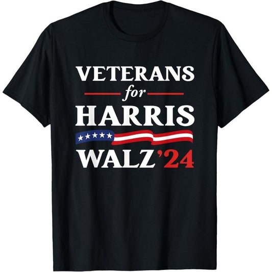 Veterans For Harris Walz 2024 Vote Tim Walz Kamala Harris T-Shirt made in usa