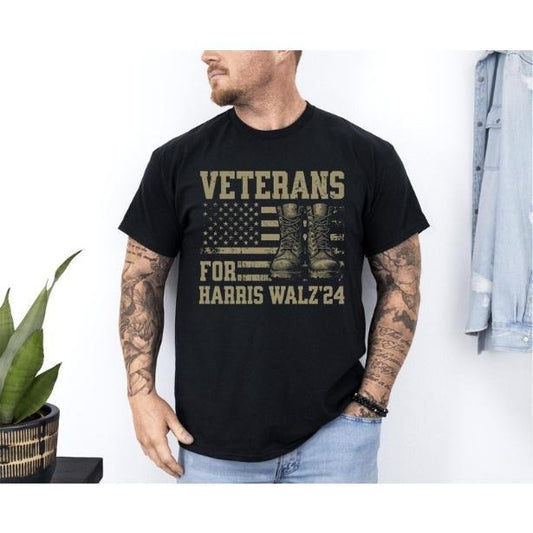 Veterans For Harris Walz Shirt Kamala Harris Shirt Madam President Kamala Harris 2024 Shirt Democrat Shirt Vote Blue 2024 Anti Trump Gifts made in usa