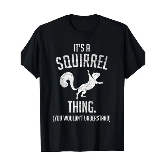 Vibrant Forest Squirrel Tee - Humorous Wildlife Graphic, Soft Cotton, Relaxed Fit, Funny Animal Lover Gift Made in USA