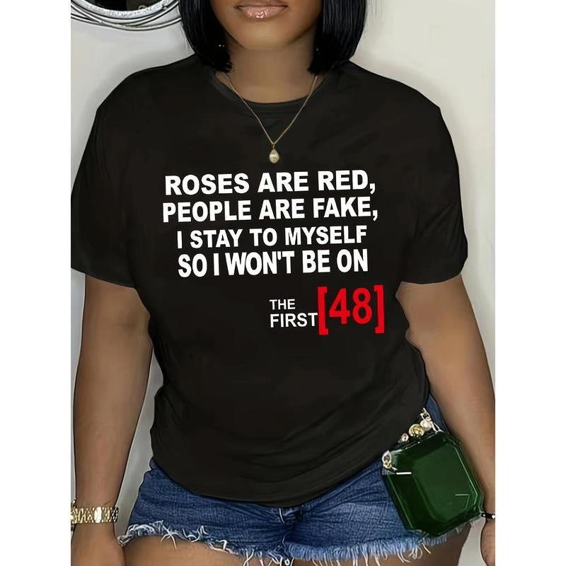 Vibrant Letter Print Crew Neck T-Shirt - FOG, Breathable, Casual Short Sleeve Tee for Spring & Summer