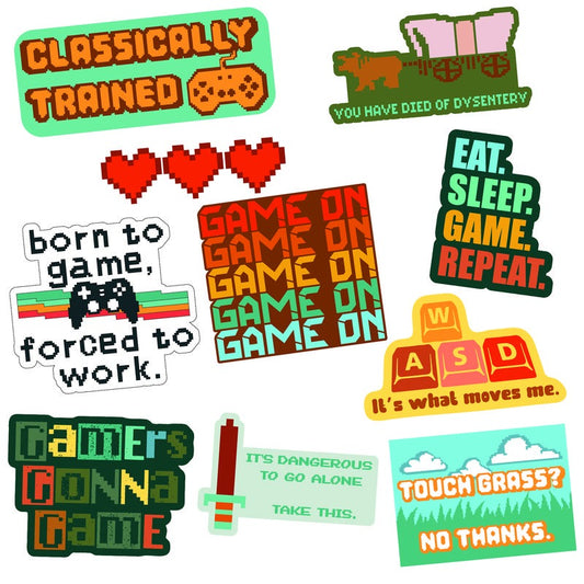 Video Game Sticker Extra Large Stickers for Adults Funny Adhesives with Memes Sarcastic  Funny Gamer  Multi