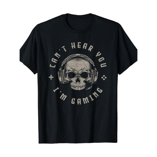 Video game Skeleton funny game player gift Can't hear you playing the game T-shirt made in usa