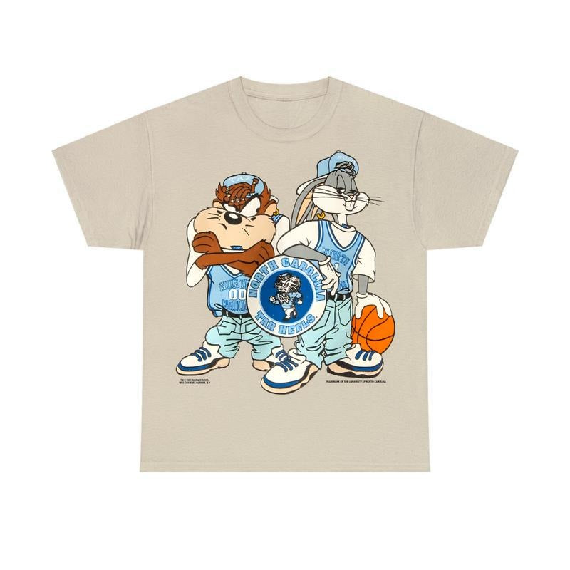 Vinatge NCAA Tar Heels North Carolina Shirt, Looney Tunes T-Shirt, Sport Tee, Graphic Shirt for Men for Women