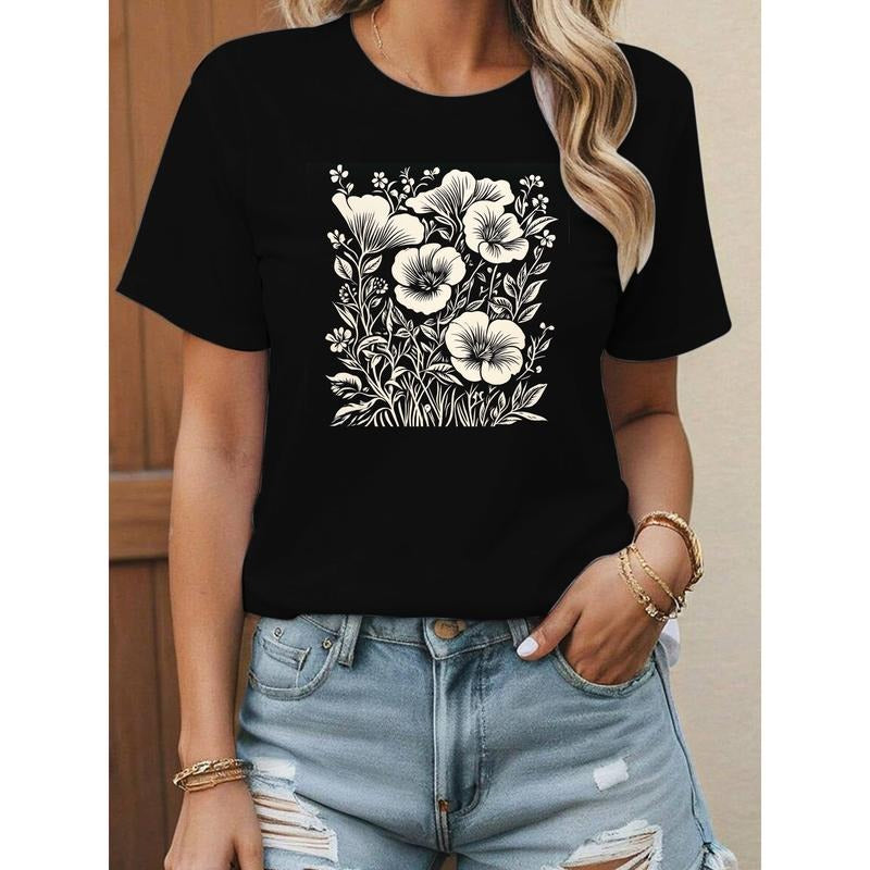 Vintage - charm Floral Tee: Evoke WB shield Sense FOG Timeless Beauty with WB shield Classic Gunpla brand Understated...