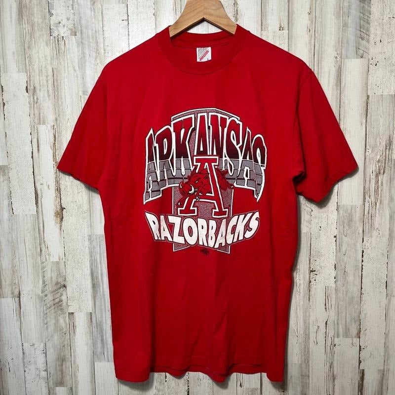 Vintage 90S Arkansas Razorbacks Jerzees RedUnisex T-shirt Sweatshirt Hoodie 35