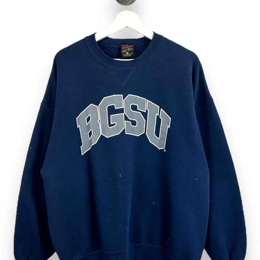 Vintage 90s Bowling Green NCAA Collegiate Arc Spell Out Sweatshirt Size XL Blue