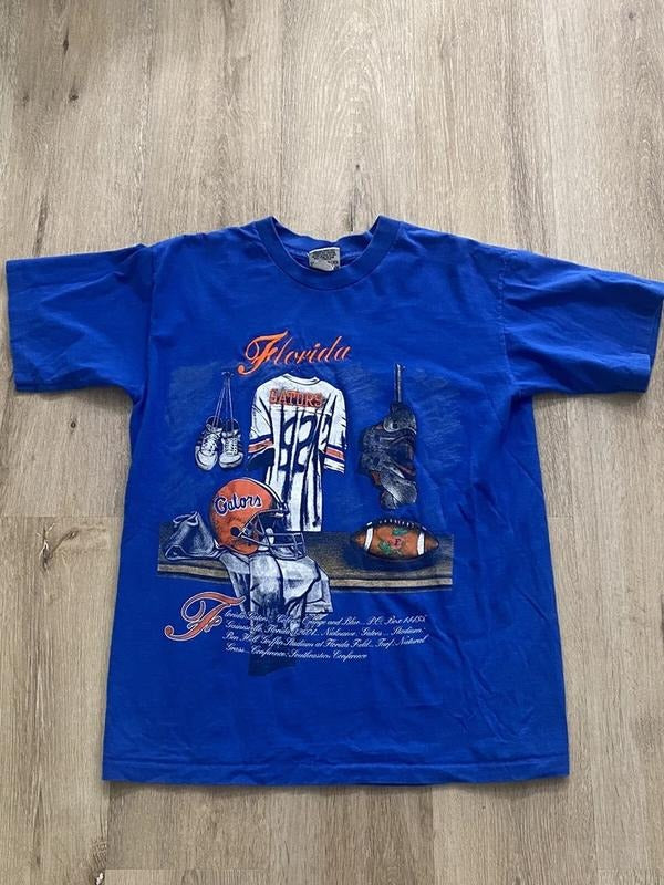 Vintage 90s Florida Gators Football Blue Unisex T-shirt Sweatshirt Hoodie 32