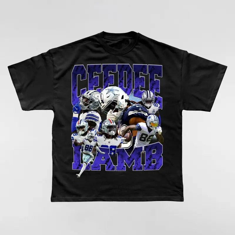 Vintage 90s Graphic Style CeeDee Lamb T-Shirt, CeeDee Lam American Football Bootleg T-shirt, Vintage 90s style top clothing, Unisex graphic Streetwear shirts