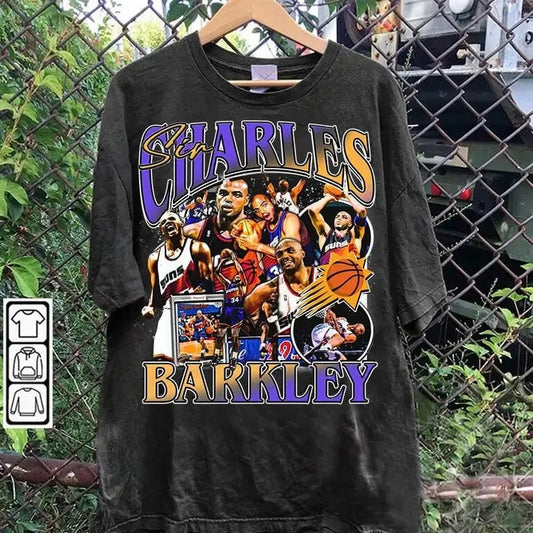 Vintage 90s Graphic Style Charles Barkley T-shirt - Charles Barkley T-shirt - Retro American Basketball Tee For Man and Woman Unisex TT-shirt