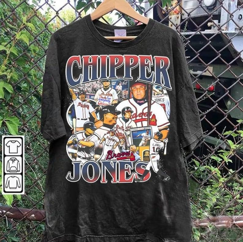Vintage 90s Graphic Style Chipper Jones T-shirt - Chipper Jones T-shirt - Retro American Baseball Tee For Man and Woman Unisex T-shirt