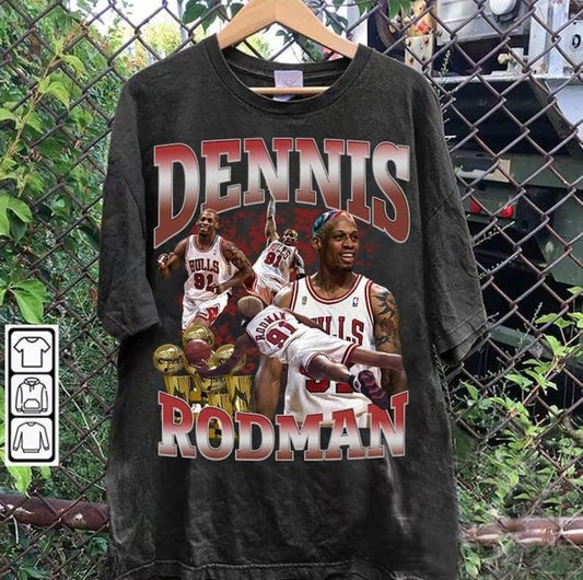 Vintage 90s Graphic Style Dennis Rodman T-shirt - Dennis Rodman Hoodie - Retro American Basketball Tee For Man and Woman Unisex T-shirt