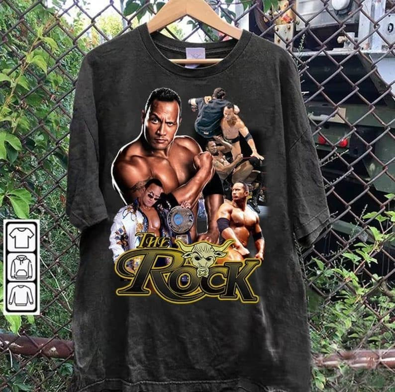 Vintage 90s Graphic Style Dwayne Johnson T-shirt - The Rock SweaT-shirt - American Professional Wrestler Tee For Man and Woman Unisex T-shirt