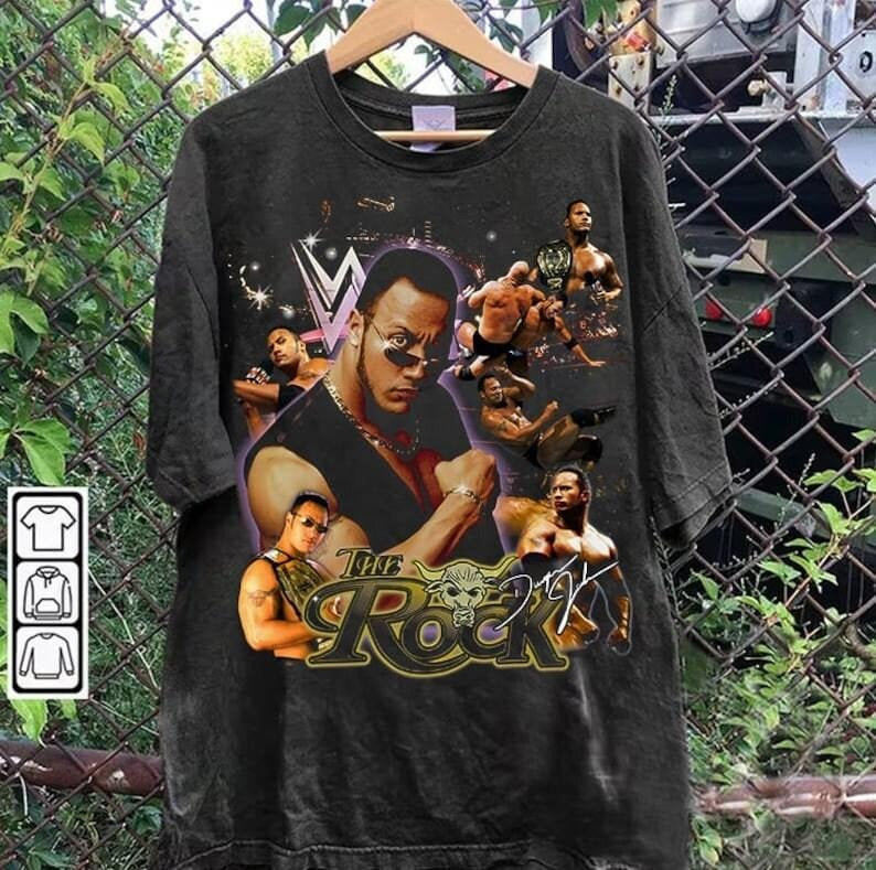 Vintage 90s Graphic Style Dwayne Johnson T-shirt - The Rock T-shirt - American Professional Wrestler Tee For Man and Woman Unisex T-shirt