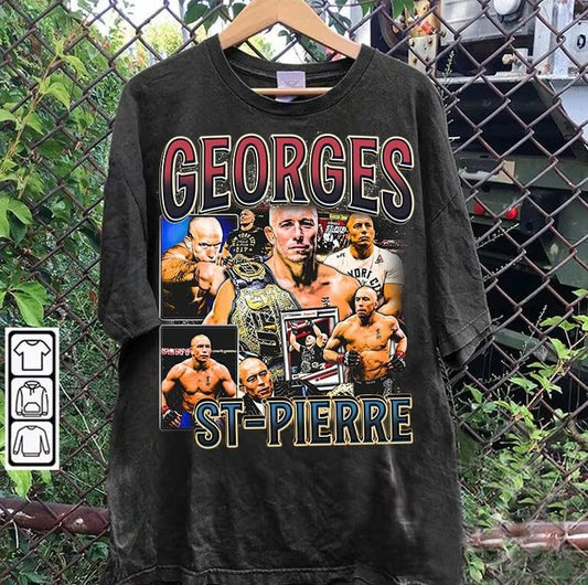 Vintage 90s Graphic Style Georges St-Pierre T-shirt - Georges St-Pierre T-shirt - American Professional Boxer Tee For Man and Woman