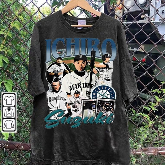 Vintage 90s Graphic Style Ichiro Suzuki T-shirt - Ichiro Suzuki Vintage T-shirt - Retro American Baseball Tee For Man and Woman Unisex T-shirt