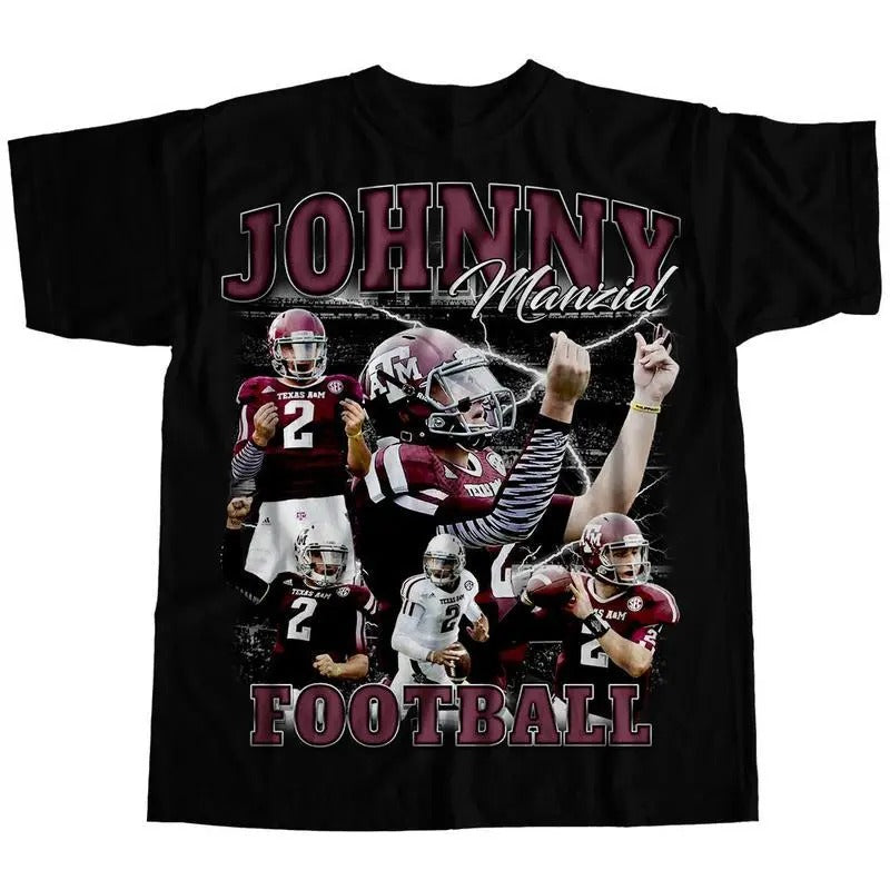 Vintage 90s Graphic Style Johnny Manziel T-shirt Johnny Manziel Tee Retro Johnny Manziel Tshirt Football T-shirt Classic...