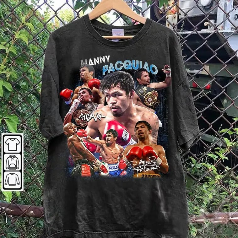 Vintage 90s Graphic Style Manny Pacquiao T-shirt - Manny Pacquiao Vintage T-shirt - Retro American Boxer Tee For Man and Woman Unisex T-shirt-1, Gift For Fan