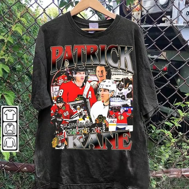 Vintage 90s Graphic Style Patrick Kane T-shirt - Patrick Kane T-shirt - Retro American Ice Hockey Tee For Man and Woman Unisex T-shirt-1, Gift For Fan