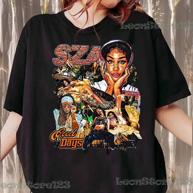 Vintage 90s Graphic Style SZA Good Days T-Shirt, Retro American Rapper T-Shirt Rap Hip Hop  Gift