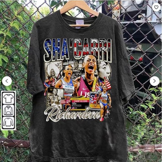 Vintage 90s Graphic Style Sha'Carri Richardson T-shirt - Sha'Carri Richardson T-shirt - American Field Athlete Tee For Man and Woman, Gift For Fan
