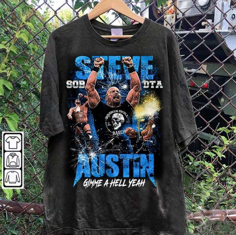 Vintage 90s Graphic Style Steve Austin T-Shirt - Steve Austin T-Shirt - American Professional Wrestler Tee For Man and Woman Unisex Shirt