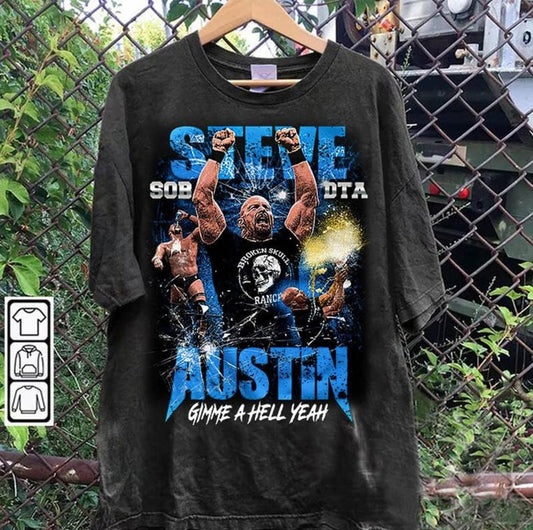 Vintage 90s Graphic Style Steve Austin T-Shirt - Steve Austin T-Shirt - American Professional Wrestler Tee For Man and Woman Unisex Shirt