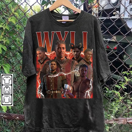 Vintage 90s Graphic Style Wyll Gate 3 T-shirt - Wyll Baldurs Gate 3 T-shirt - American Game For Kid Tee For Man and Woman Unisex T-shirt, Gift For Fan
