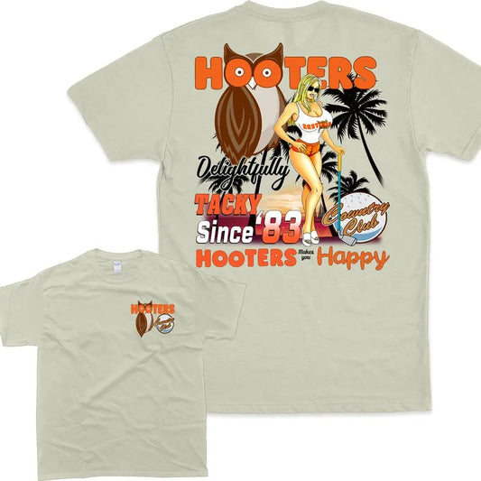 Vintage 90s Hooters Country Club Graphic Unisex T-Shirt - Eco-Friendly Cotton Blend - Womenswear