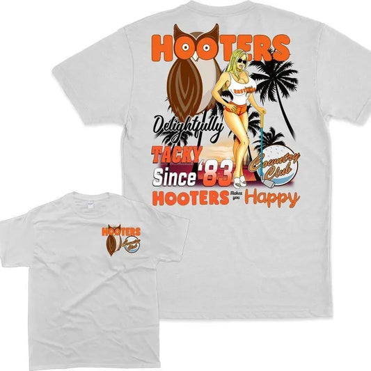 Vintage 90s Hooters Country Club Graphic Unisex T-Shirt, 2 Siders Cotton T-Shirtstyle{n002}2