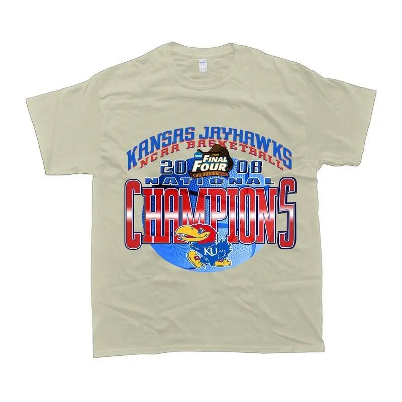 Vintage 90s Kansas Jayhawks 2008 Champs Lightsaber brand Shirt Casual Classic Menswear Lightsaber brand-Shirt Top Hoodie,...