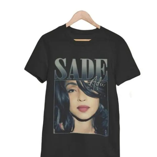 Vintage 90s Sade Adu Short Sleeve T-shirt, Funny Sade Tee, Sade Pop Music Fan Shirt, Sade Tour, Gift for Sade fan, Gift for her Menswear Top Underwear Streetwear Tshirt Tropical Shortsleeve Crewneck