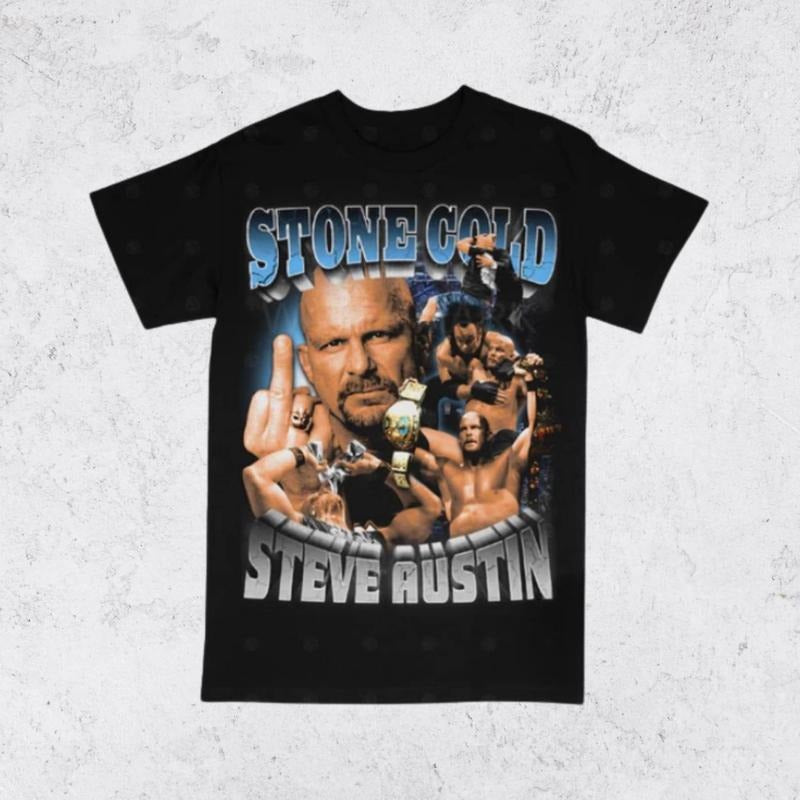Vintage 90s Stone Cold Shirt Steve Austin WWF Wrestling Homage Retro Classic Graphic Tee Bootleg Bestseller Unisex Sport Sweatshirt Gift