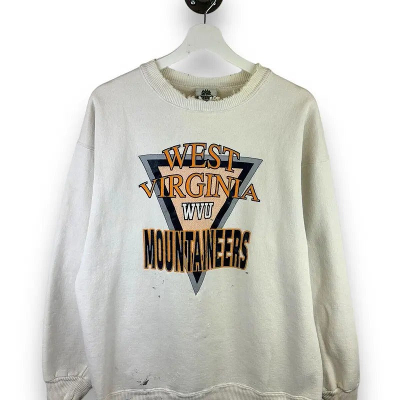 Vintage 90s West Virginia Mountaineers Collegiate Graphic Sweatshirt Size Large