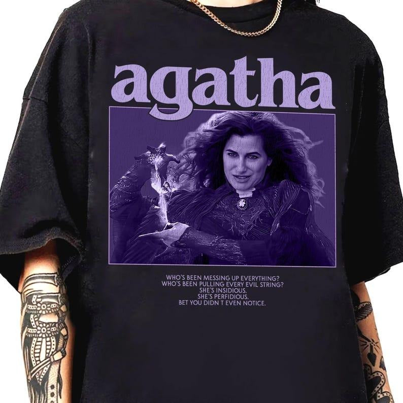Vintage Agatha All Along Shirt, Agatha Harkness Vintage Tee, Agatha All Along Show Witch, Agatha Harkness Retro 90s Tee