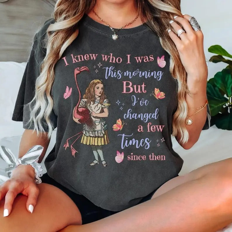 Vintage Alice Alice in Wonderland Shirt Alice in Wonderland T-shirt Were All Mad Here Poet Mad Hatter Shirt Literature...