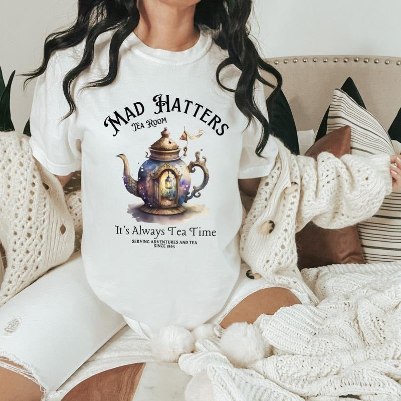 Vintage Alice in Wonderland Shirt Mad Hatter Shirt Tea Party Shirt Dark Academia shirt book shirt booktok books shirt...