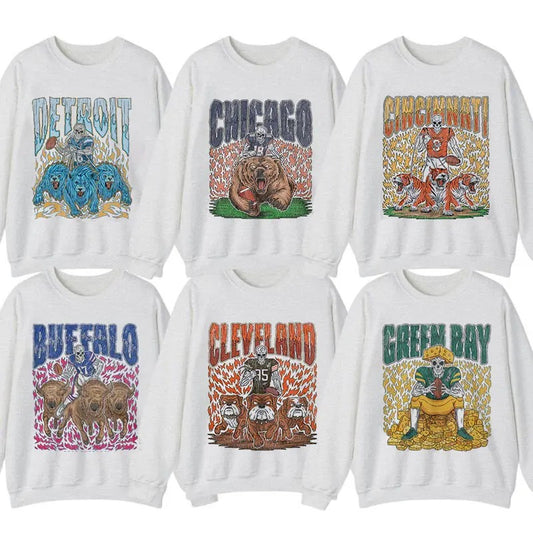 Vintage All Teams Football Style Sweatshirt, Gift For Football Unisex Sweatshirt