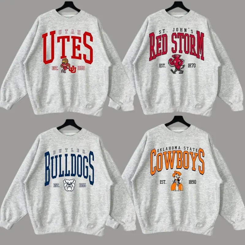 Vintage All Teams NCAA University Sweatshirt, All Teams NCAA Sweatshirt, Mascot University, Gift For Fans.
