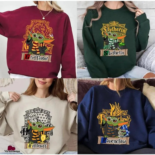 Vintage Baby Yo|da's Wizard House Sweatshirt, HP's Shirt, Yo|da's Shirt, Fantasy Wizard Shirt, Custom Wizard Houses Shirt, Magic Wizard Sweatshirt Casual