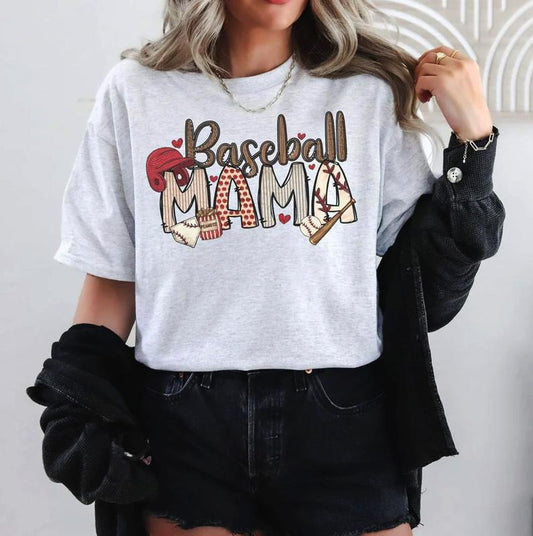 Vintage Baseball Mom Shirt, Comfort Colors Tee, Day Gift Top Womenswear Summer Crewneck Casual Streetwear