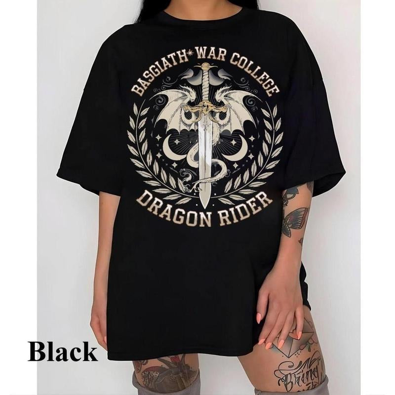 Vintage Basgiath War College Shirt, Dragon Rider Shirt, Violet Sorrengail Tee, Xaden Riorson, Rebecca Yarros, Fourth Wing, Full