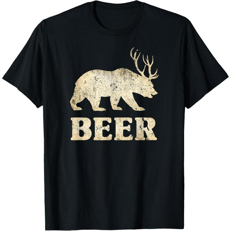 Vintage Bear Deer Funny Beer T-Shirt made in us Hoodie, Sweatshirt | DripVista.com