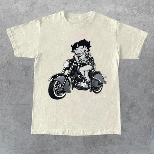 Vintage Betty Boop Betty Motocycle Club 1994 American Cartoons Series T-Shirt, Gift for Her, Gift for Him, Gift for Friend