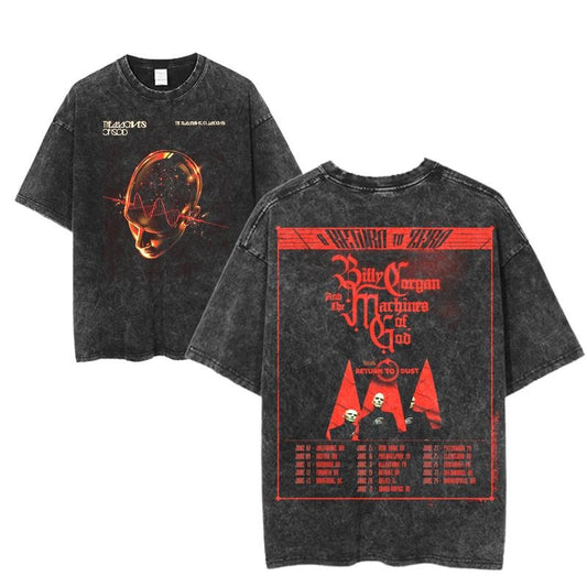 Vintage Billy Corgan VIP Packages Graphic Shirt, Retro Rock Band Tee, Double-Sided Graphic Design, Casual Streetwear, Unisex Cotton Shirt