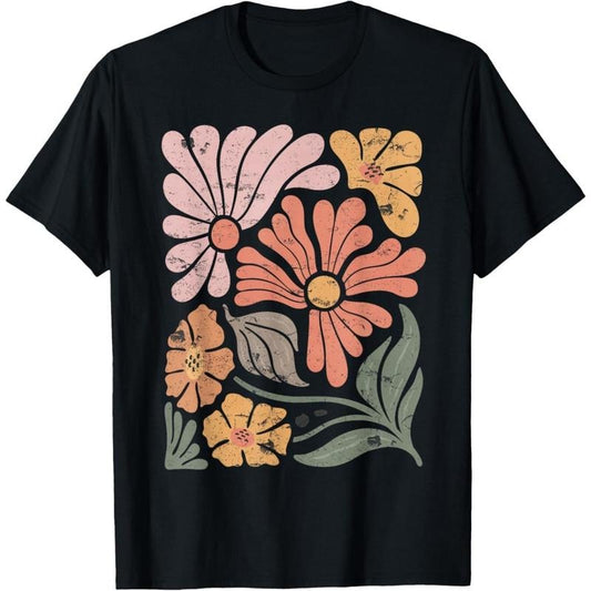 Vintage Boho Wildflower Graphic T-Shirt  made in usa