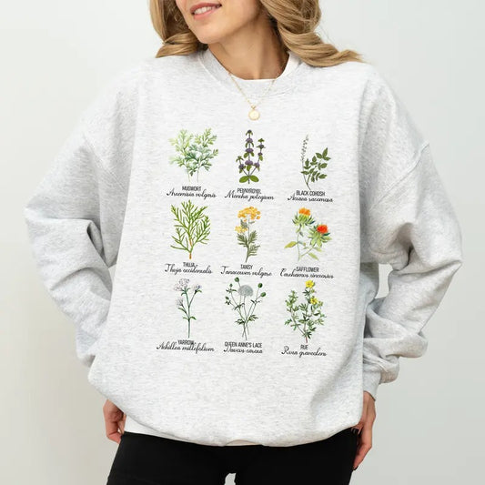 Vintage Botanical Sweatshirt, Herbs For Reproductive Freedom Crewneck, Pro Choice Long Sleeved Pullover, Abortion Is Healthcare Sweater