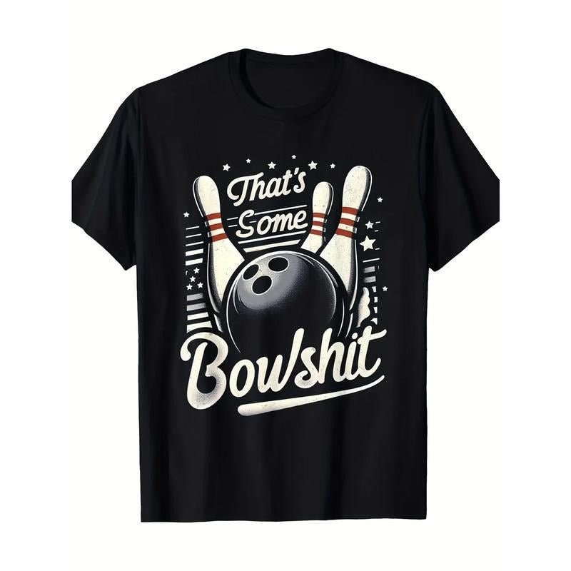 Vintage Bowling That'S Some Bowlshit Retro Funny Bowler T-Shirt-100% Cotton-180g Made in USA
