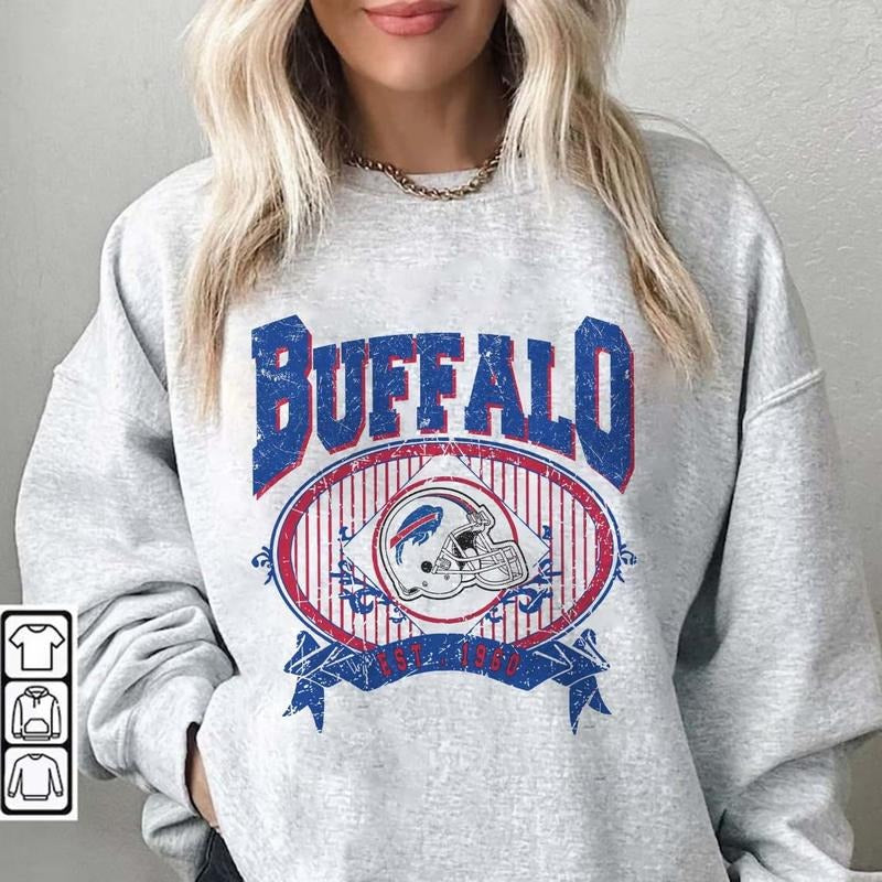 Vintage Buffalo Football Sweatshirt, Buffalo Football Sweatshirt, Vintage Style Buffalo Football Sweatshirt, Sunday Football