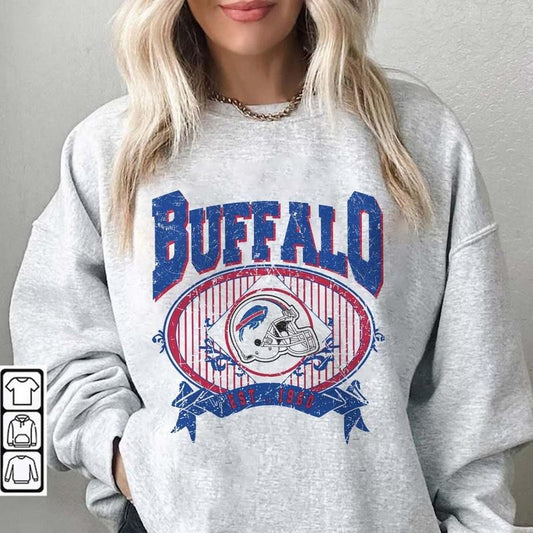 Vintage Buffalo Football Sweatshirt, Buffalo Football Sweatshirt, Vintage Style Buffalo Football Sweatshirt, Sunday Football